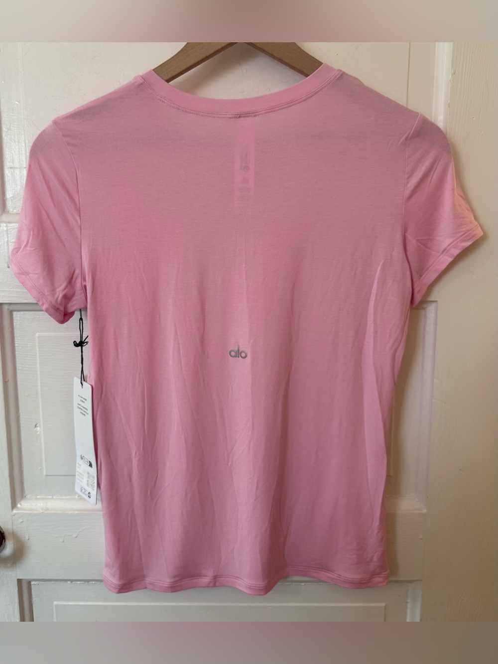 Alo Yoga All Say Short Sleeve Sweet Pink S - Picture 2 of 3